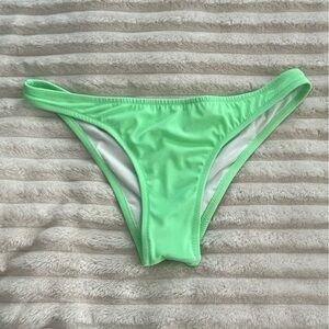 Victorias Secret Vibrant Mint Green Ruched Back Cheeky Bikini Bottom • Large